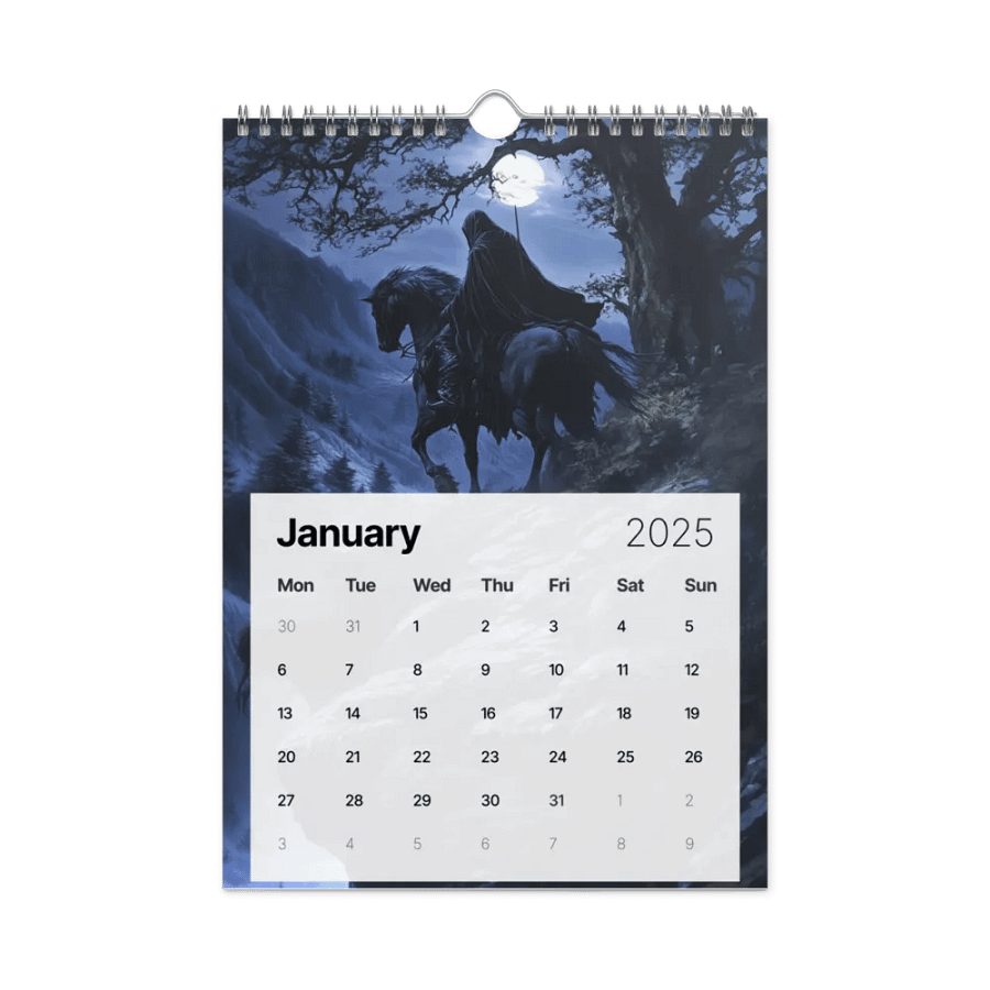 Dark Rider Wall Calendar (2025) by Allcolor product image (8)