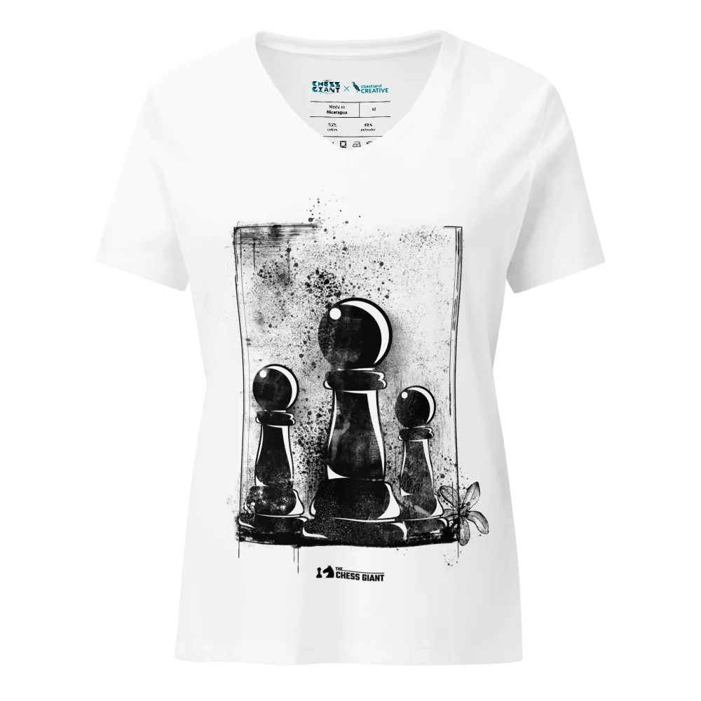 Grunge Chess: Pawn Trio women's v-neck t-shirt product image (1)