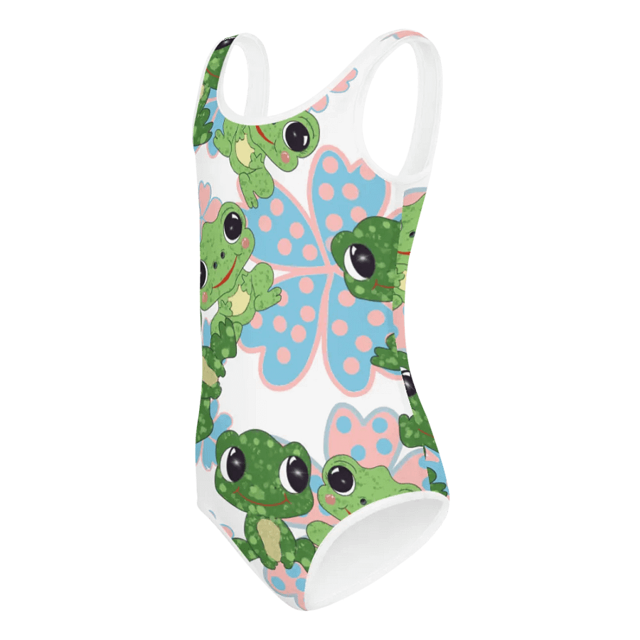 Whimsical Frogs and Flowers Kids Swimsuit product image (5)