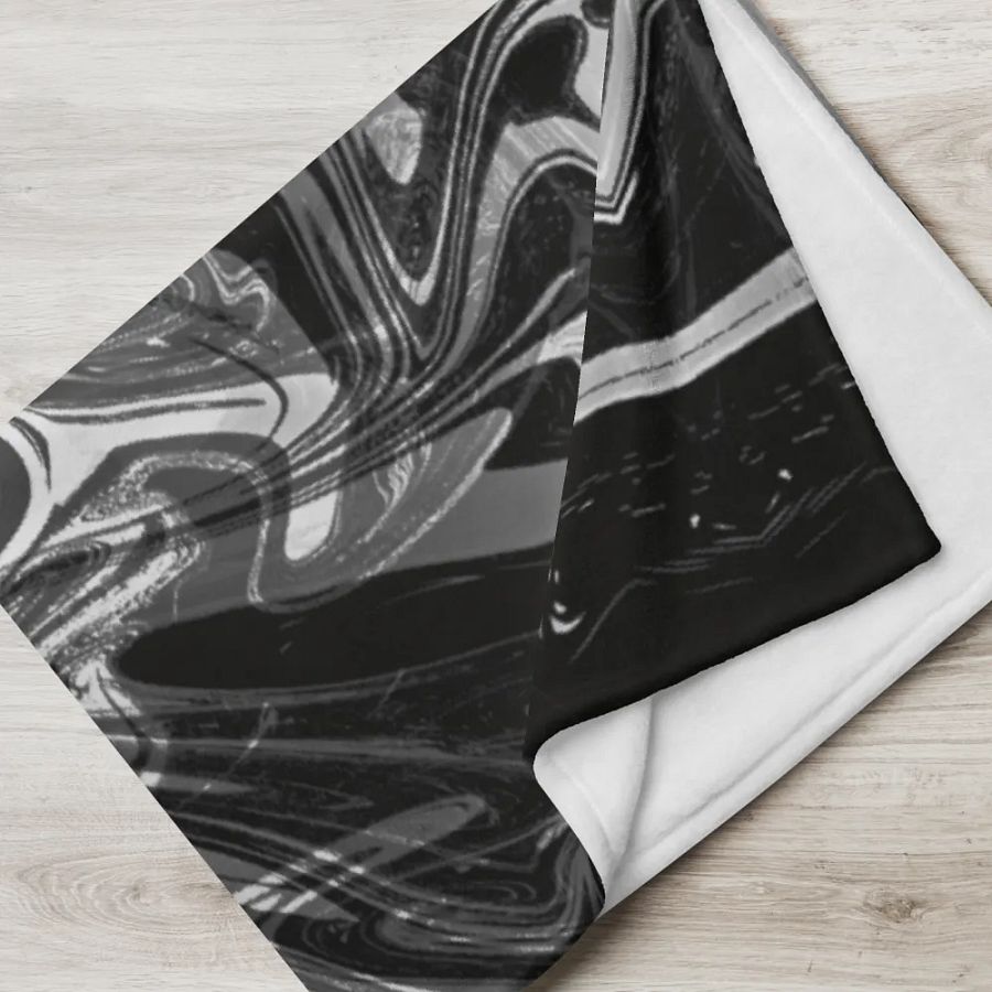 Black and White Swarm Pattern Urban Design Throw Blanket product image (17)