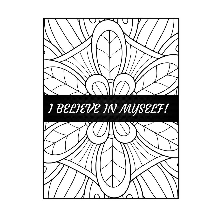 Digital Positive Affirmation Adult Coloring Book for Women 8.5x11 product image (8)