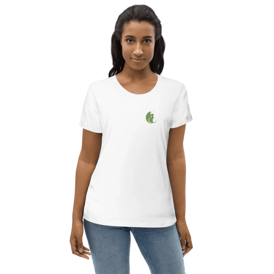 KawaiiKitten Embroidered Organic White Tee! product image (5)