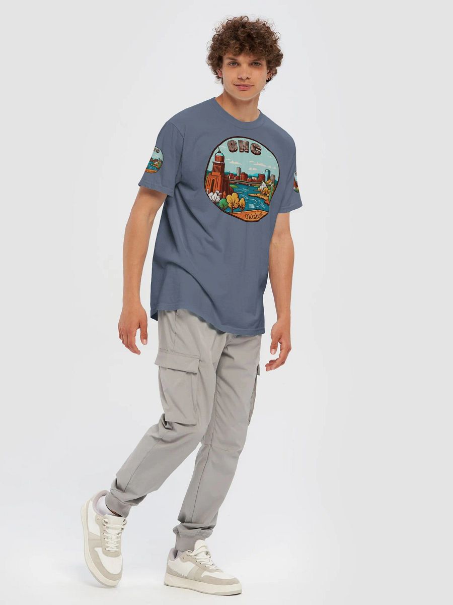 Retro OKC Oklahoma Cityscape Garment-Dyed Tee product image (62)