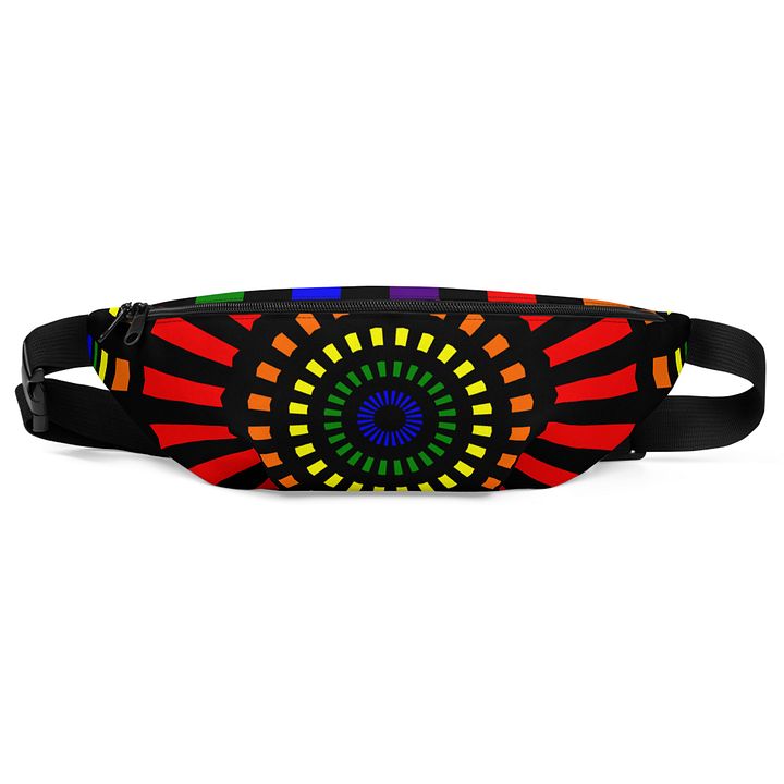 Rainbow Queer Art Fanny Pack, Colorful Kaleidoscope Stars Stripes Accessory product image (1)