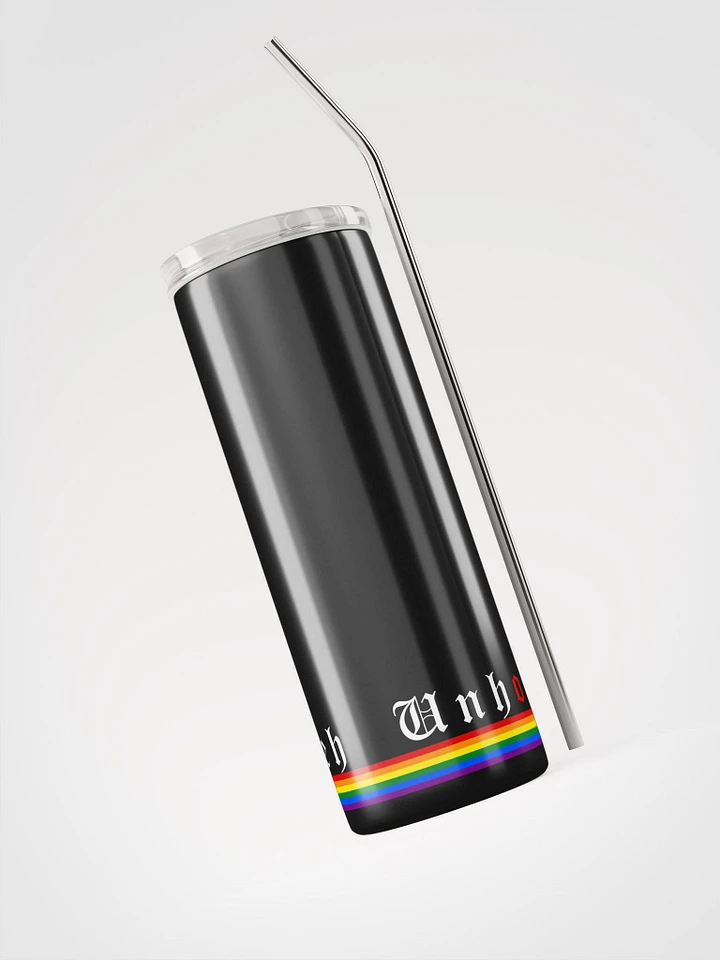 Rainbow Stripe Tumbler w/ Straw product image (1)