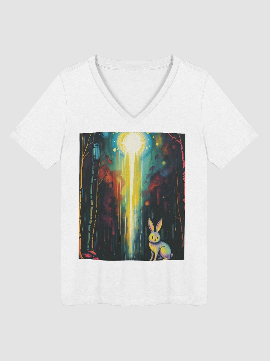Sweet bunny in an enchanted forest, from enchanted forest series. Elegance Redefined V-Neck Tee product image (1)