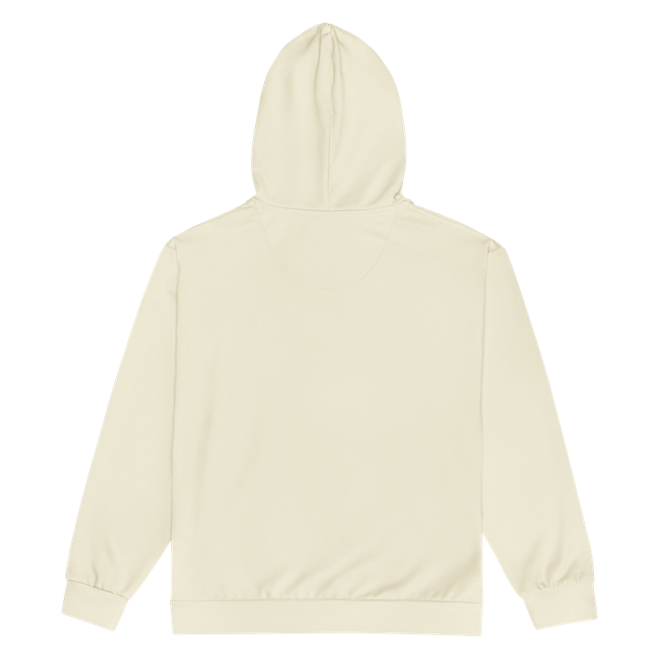 Off White Beige Solid Color Eco Friendly Unisex Zip Hoodie product image (2)
