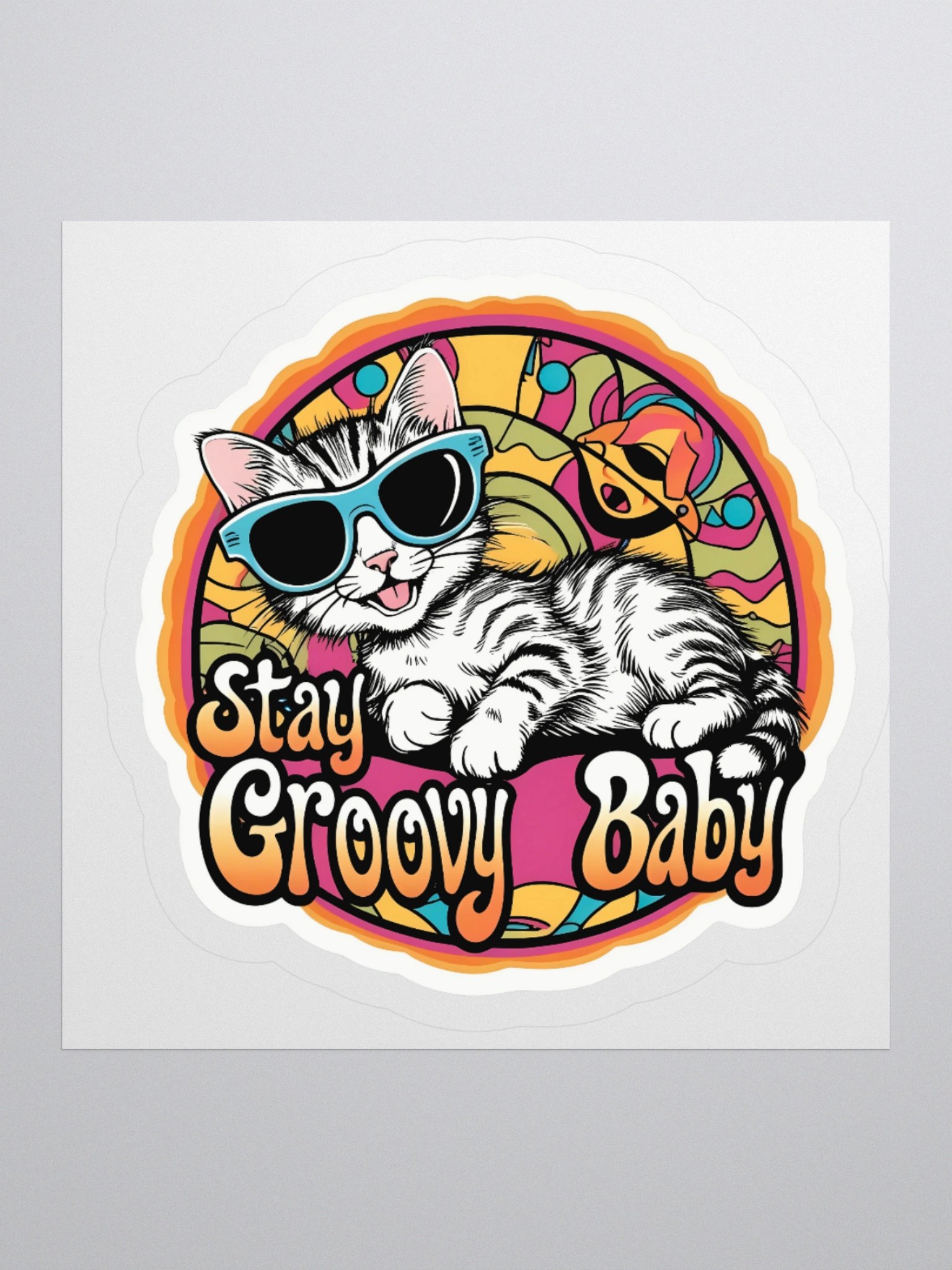 Groovy Cat Sunglasses Kiss Cut Stickers product image (1)