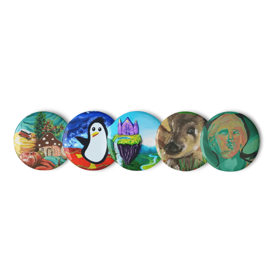 Mixed Colorful Art Pin Buttons Set product image (6)