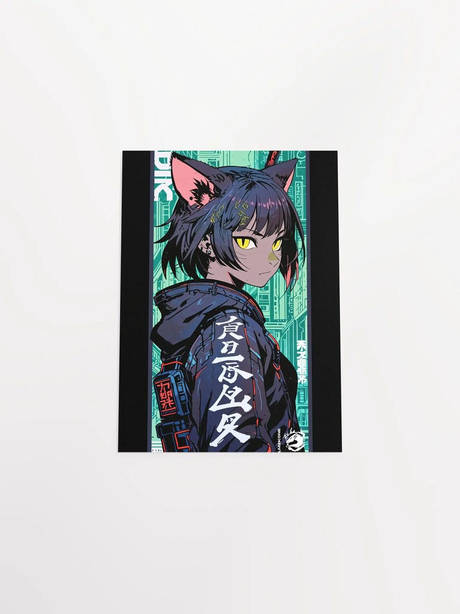 Neon Neko Cyberpunk Poster product image (4)