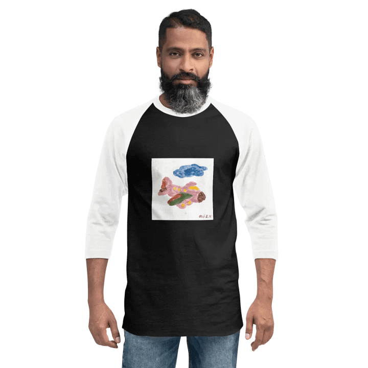 Kid Airplane (Tultex Fine Jersey Raglan Tee) product image (1)