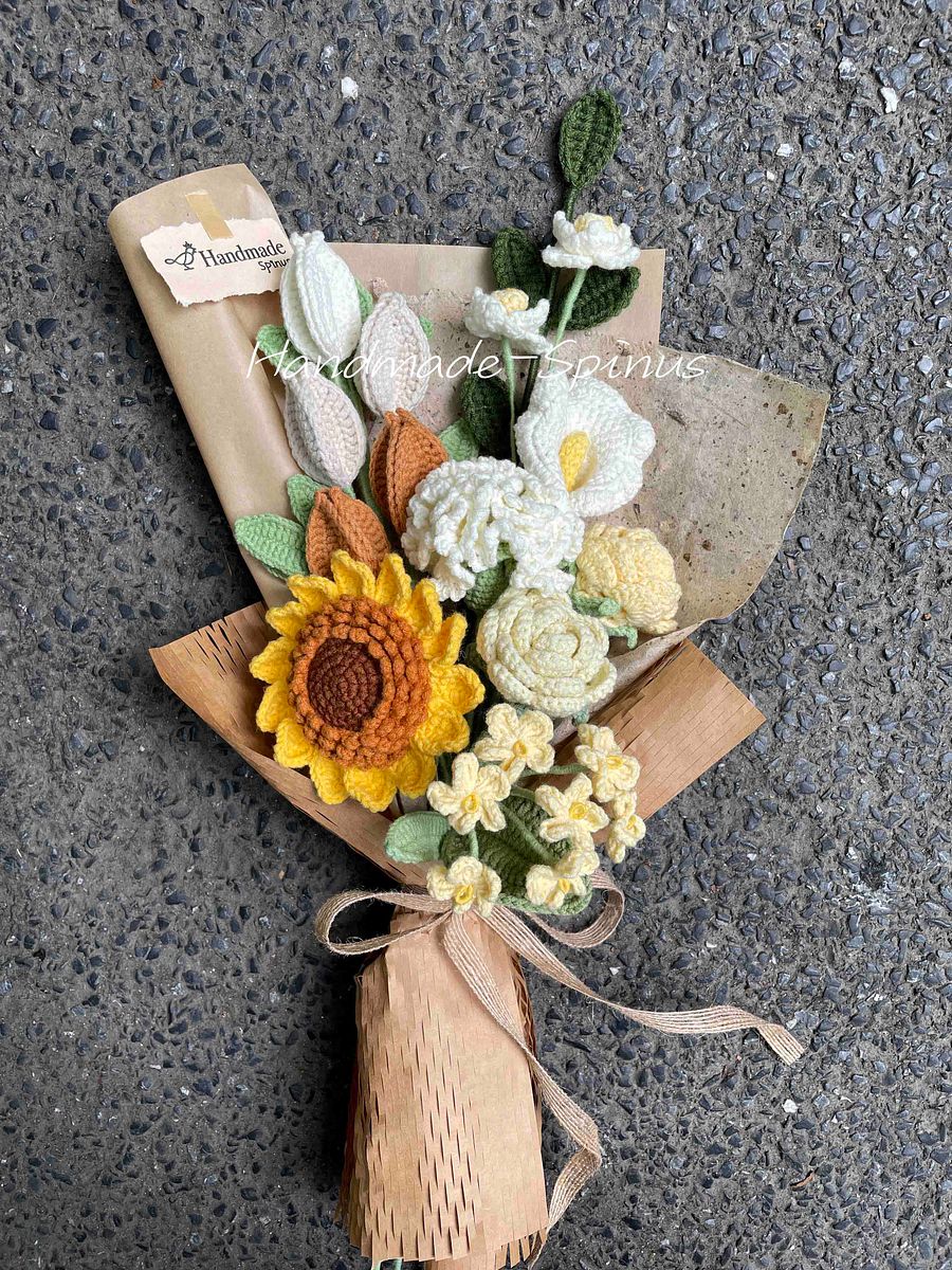 Sunflower Luan Fruit Crochet Knit Bouquet product image (4)