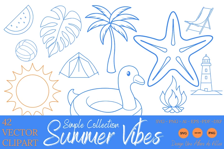 SUMMER VIBES - Simple - 42 Vectors product image (1)