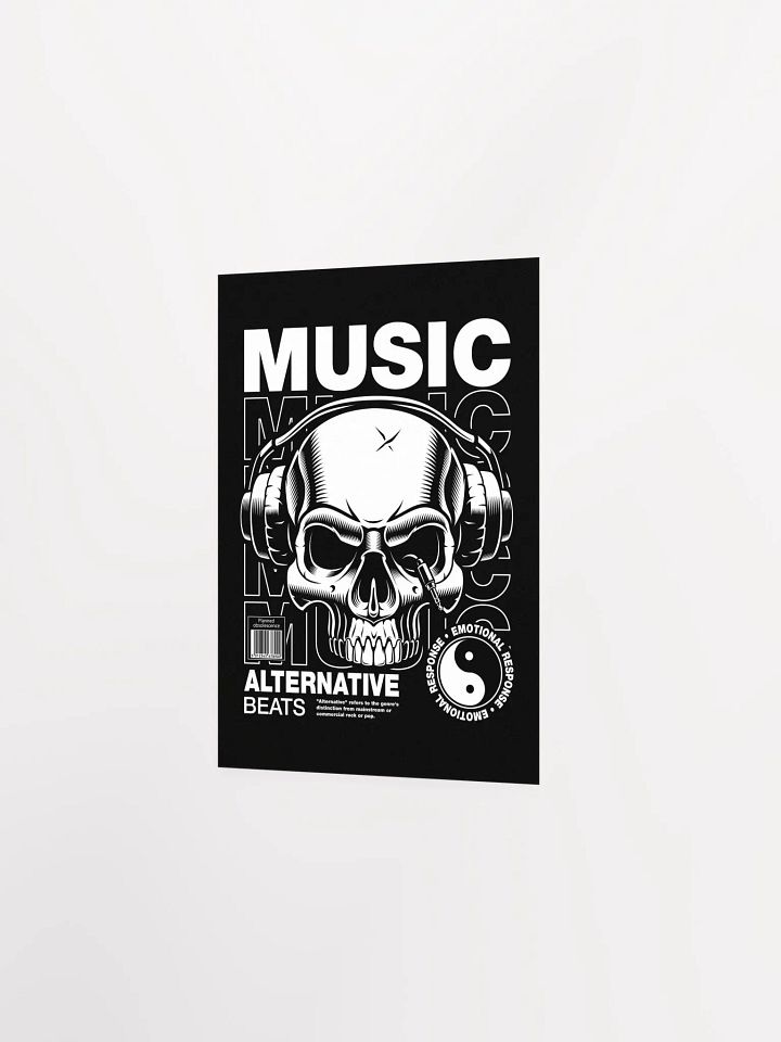 Skull & Headphones Poster: Retro Music-Inspired Art product image (11)