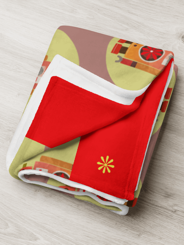 Atomic Robot Party - Blanket in Grey and Red product image (4)