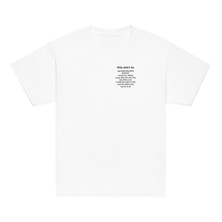 #FFFFFF shirt (youth) product image (1)
