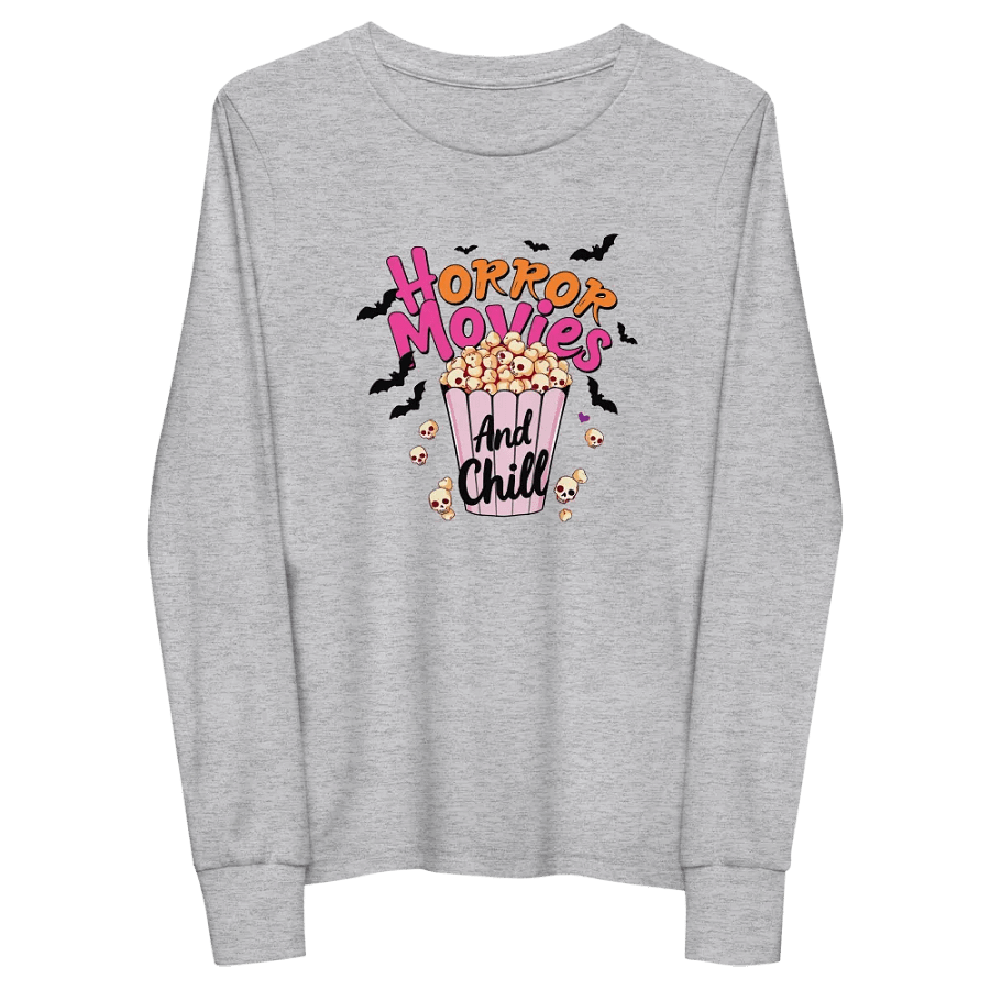 Horror Movies and Chill Popcorn Youth L/S Tee product image (10)
