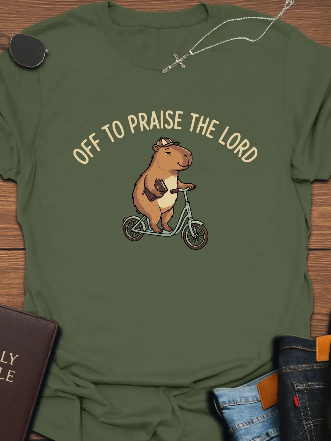 Off To Praise The Lord Funny T-Shirt product image (3)