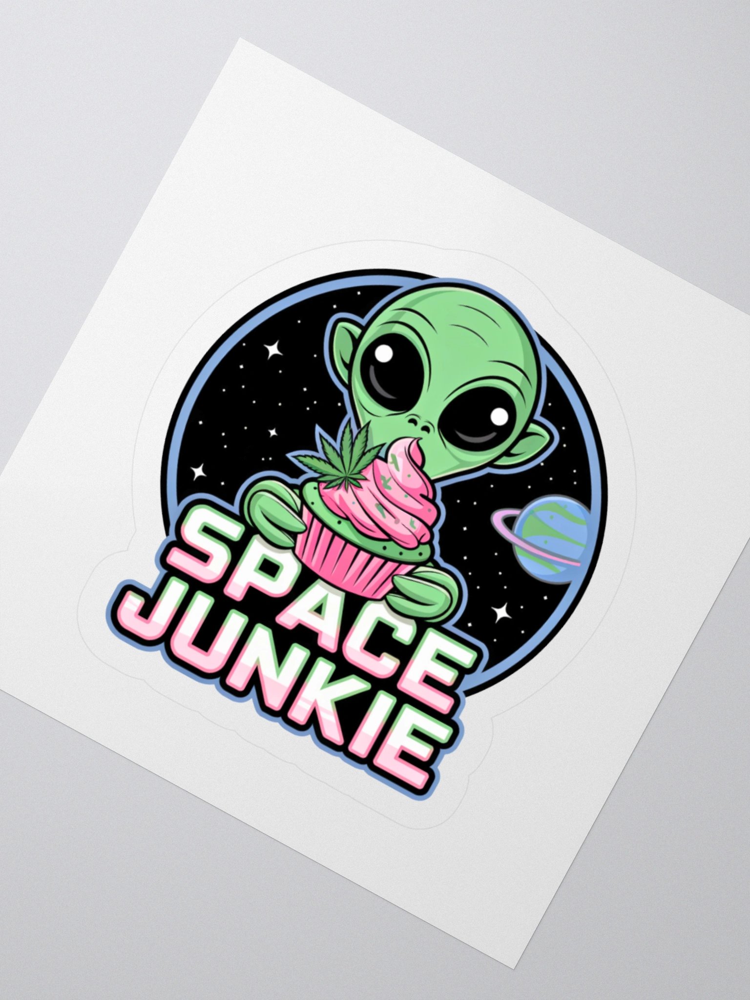 Space Junkie Alien Cupcake Sticker product image (8)