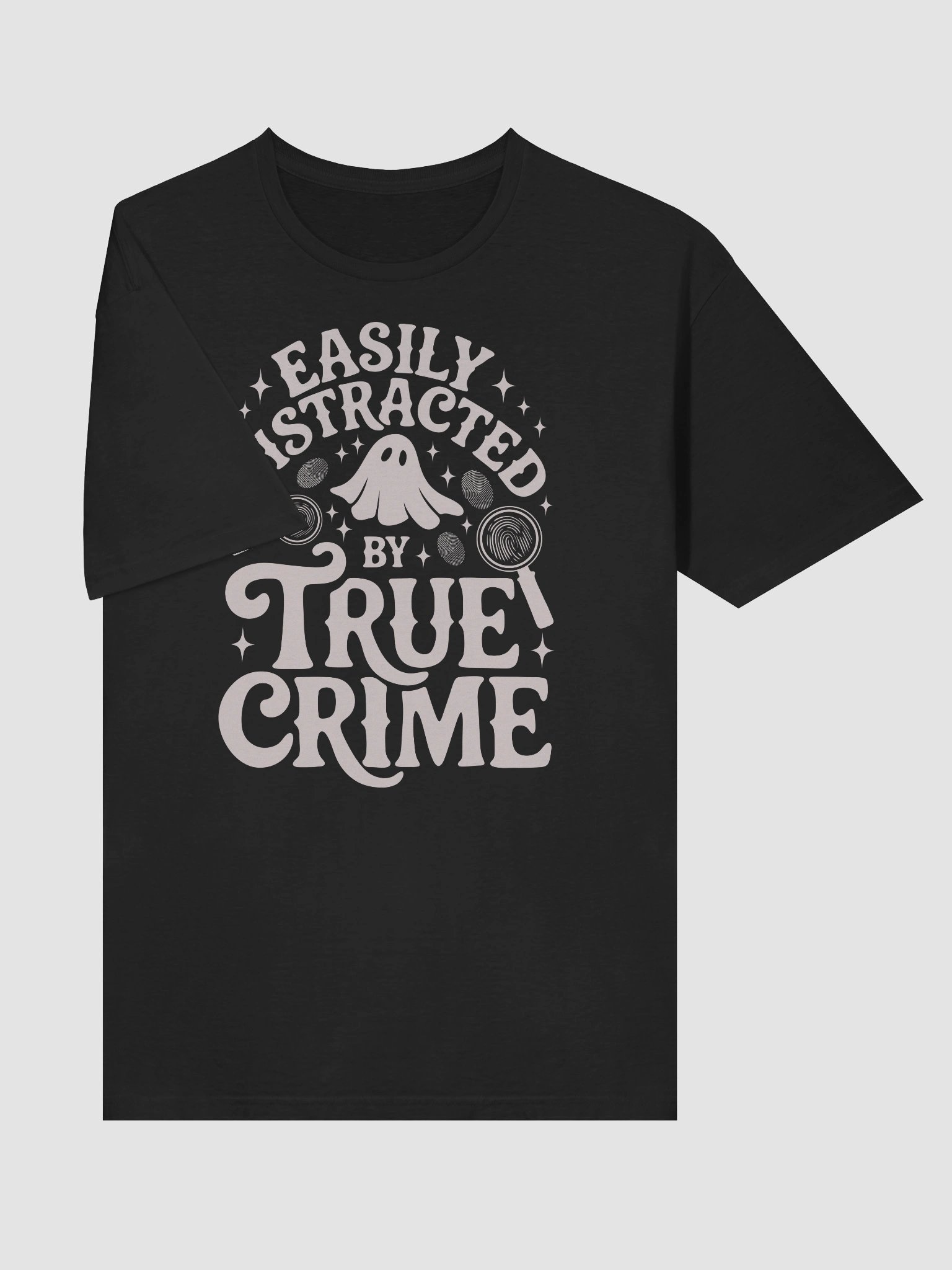 Easily Distracted by True Crime Spooky Halloween Ghost T-Shirt product image (6)