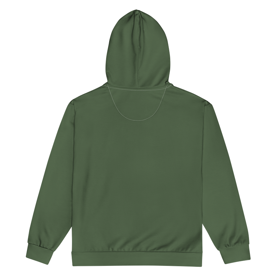 Army Camo Green Solid Color Eco Friendly Unisex Zip Hoodie product image (2)