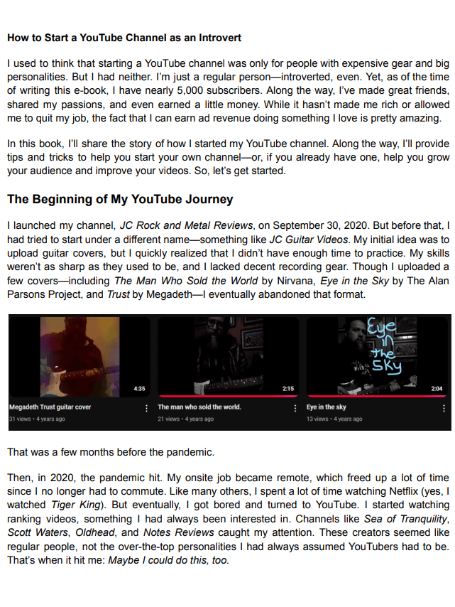 How To Start a YouTube Channel as an Introvert e-book product image (2)