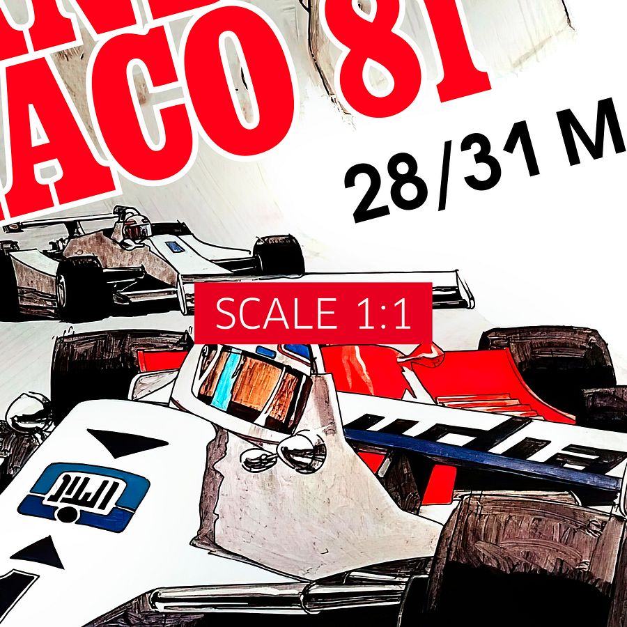 Monaco Vintage F1 Grand Prix, 1981 poster — Vintage Formula 1 poster, Monaco Grand Prix poster, retro travel poster product image (4)