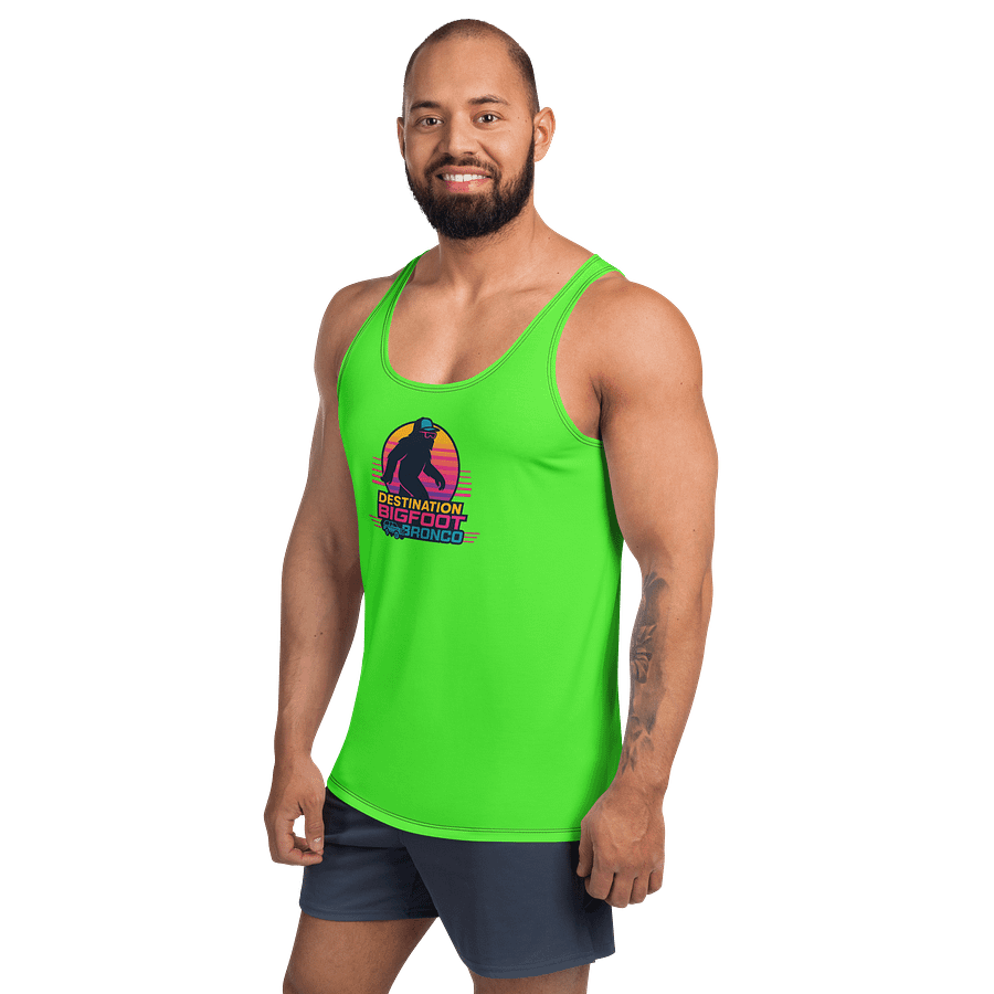 Synthsquatch Fitness Tank Top (Neon Green) product image (2)