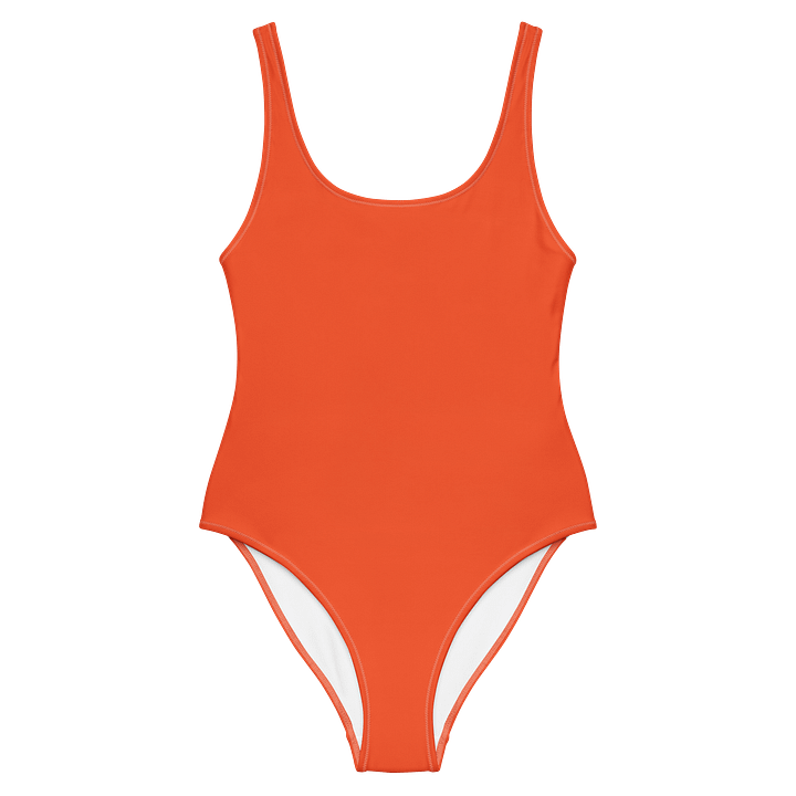 Hibiscus Orange Solid Color Retro Inspired Women's One Piece Swimsuit product image (1)