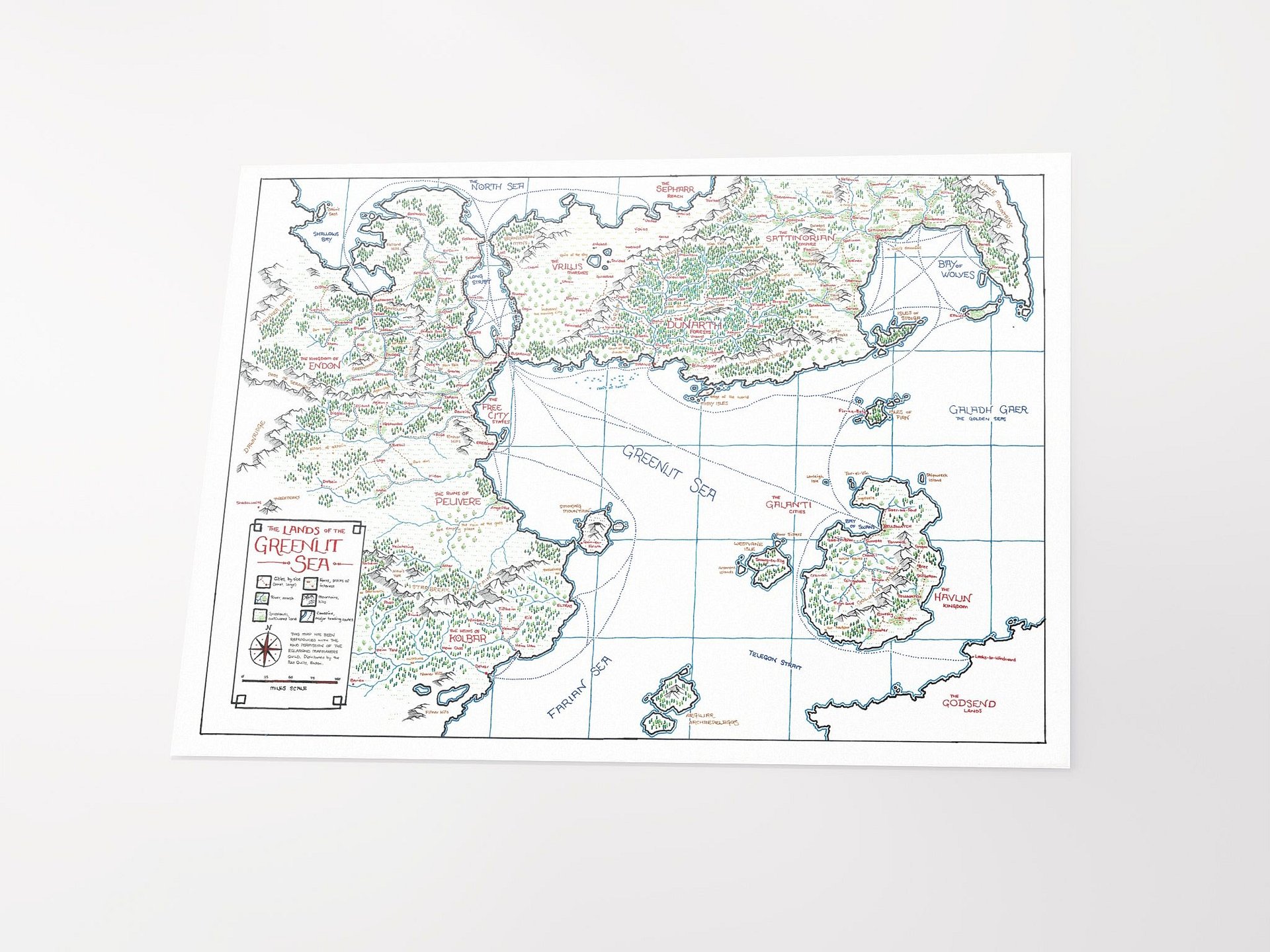 "The Lands of the Greenlit Sea" | Printed Map product image (5)