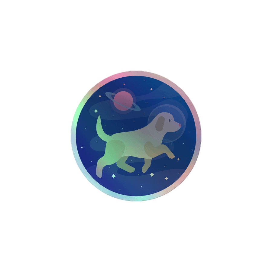 Space Doggo Holographic Sticker product image (1)