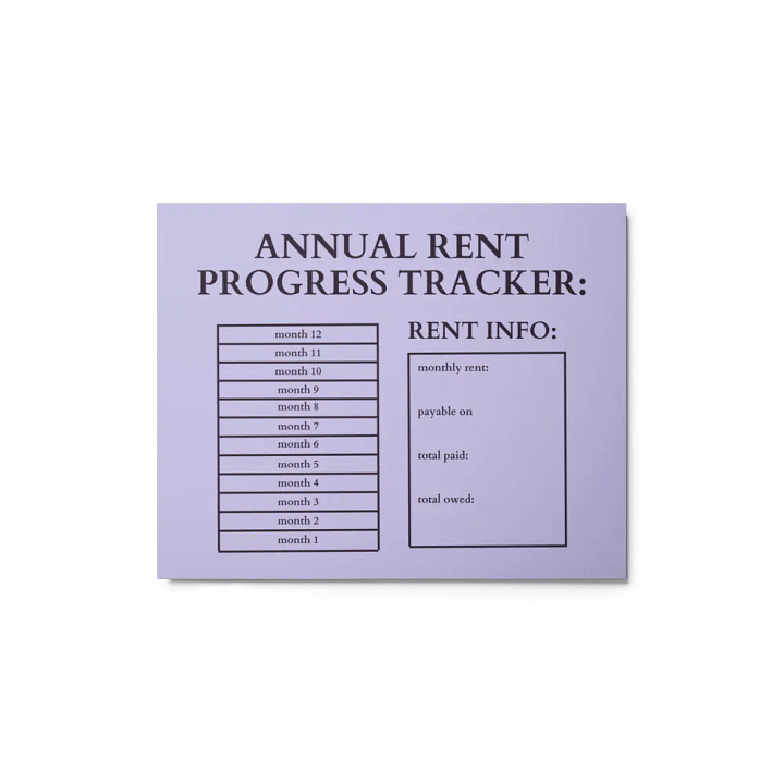 HIGHFALUTIN ANNUAL RENT TRACKER (concord design 2) product image (1)