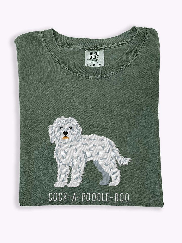 Cock-A-Poodle-Doo T-Shirt(Embroidered) of a Cockapoo(White) product image (1)