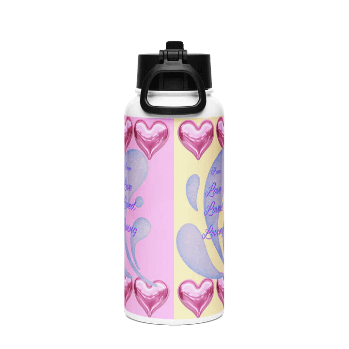 Love Loved Loving affirmations Stainless Steel Water Bottlenfor health conscious ladies and gents product image (2)