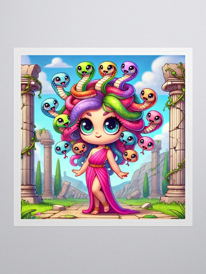 Colorful Chibi Medusa Vinyl Sticker – Rainbow Enchantress product image (4)