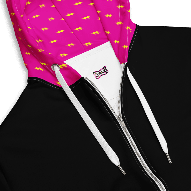Pink Electric Tiger - Black Sweatshirt with Pink Hood product image (5)