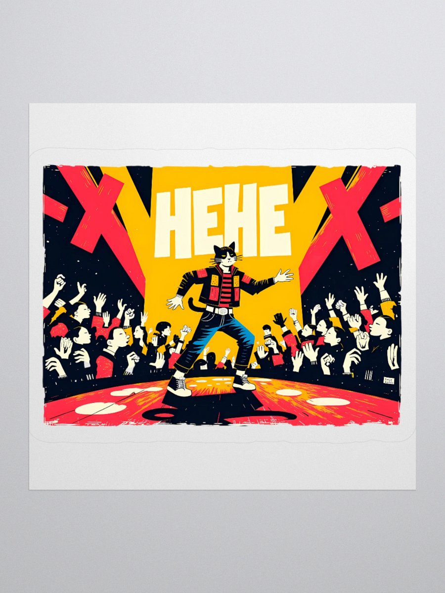 Cat Rockstar Sticker | 'X HEHE X' product image (1)