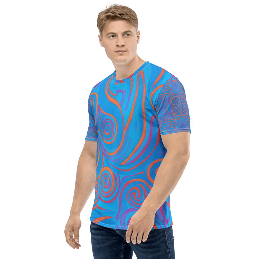 Funky Blue Dreams Liquid Tie-Dye Men's T-shirt product image (4)