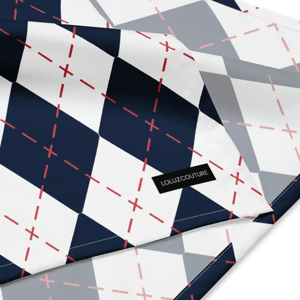 Eco-Chic Navy Diamond Geometric All-Over Bandana product image (3)