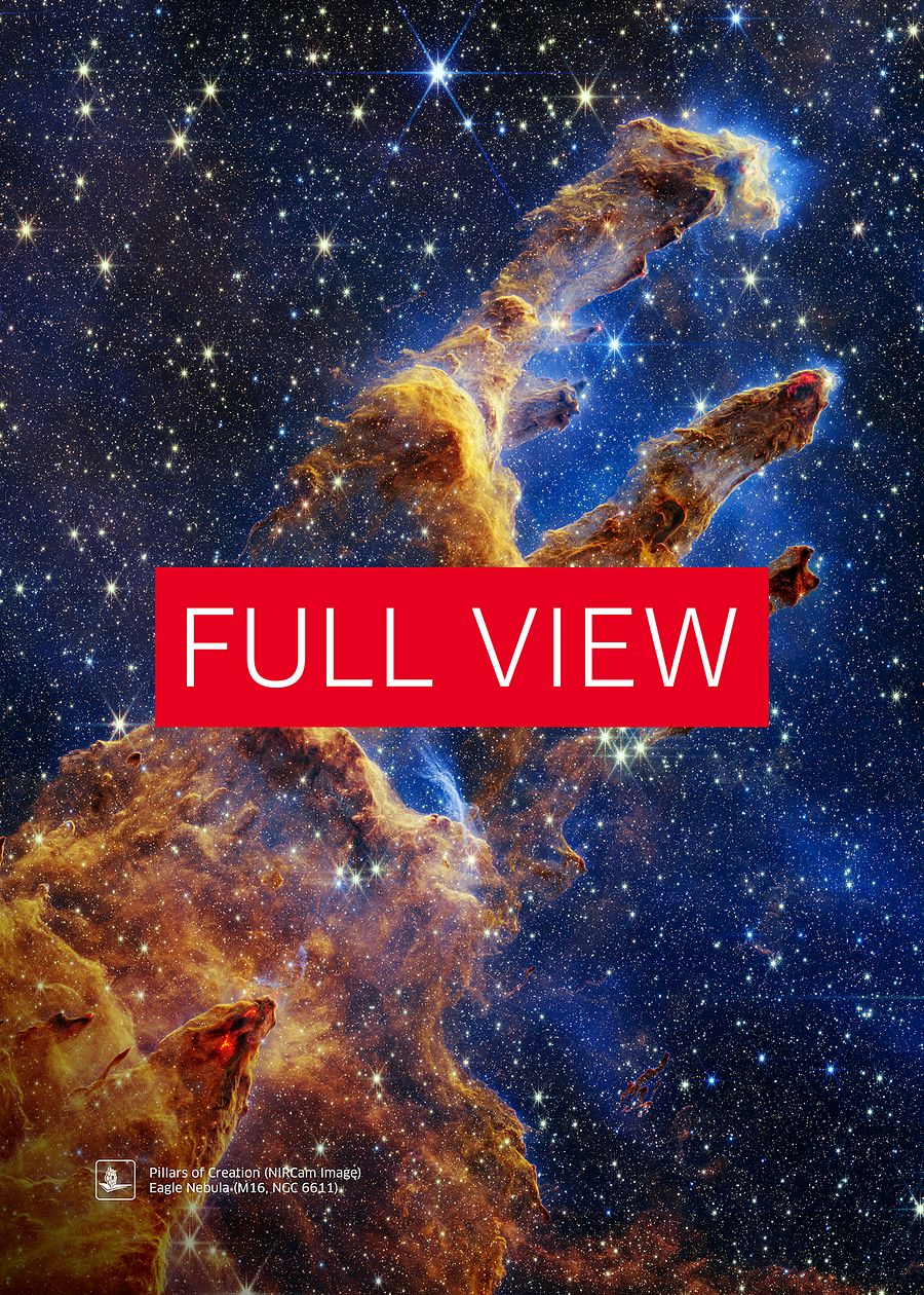 JWST Pillars of Creation, 2022 - Eagle Nebula, M16, NGC 6611 (James Webb/JWST) — space poster, science poster product image (4)