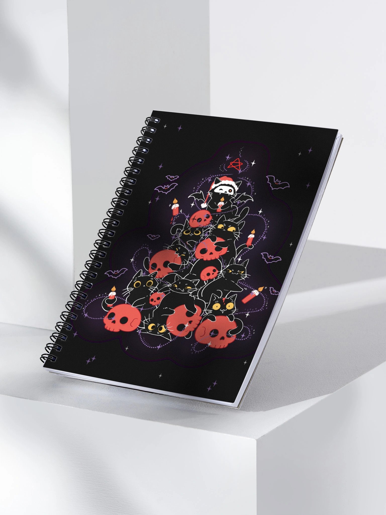 Gothic Christmas cat tree - spiral notebook product image (3)