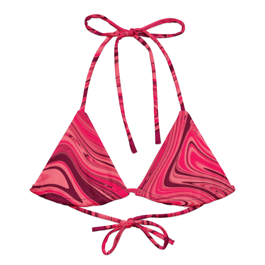 Padded String Bikini Top - Shades of Magenta Pink Digital Fluid Art product image (5)