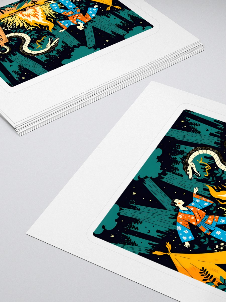 Mystical Forest Dance Poster | Snake & Fire Art Sticker product image (4)