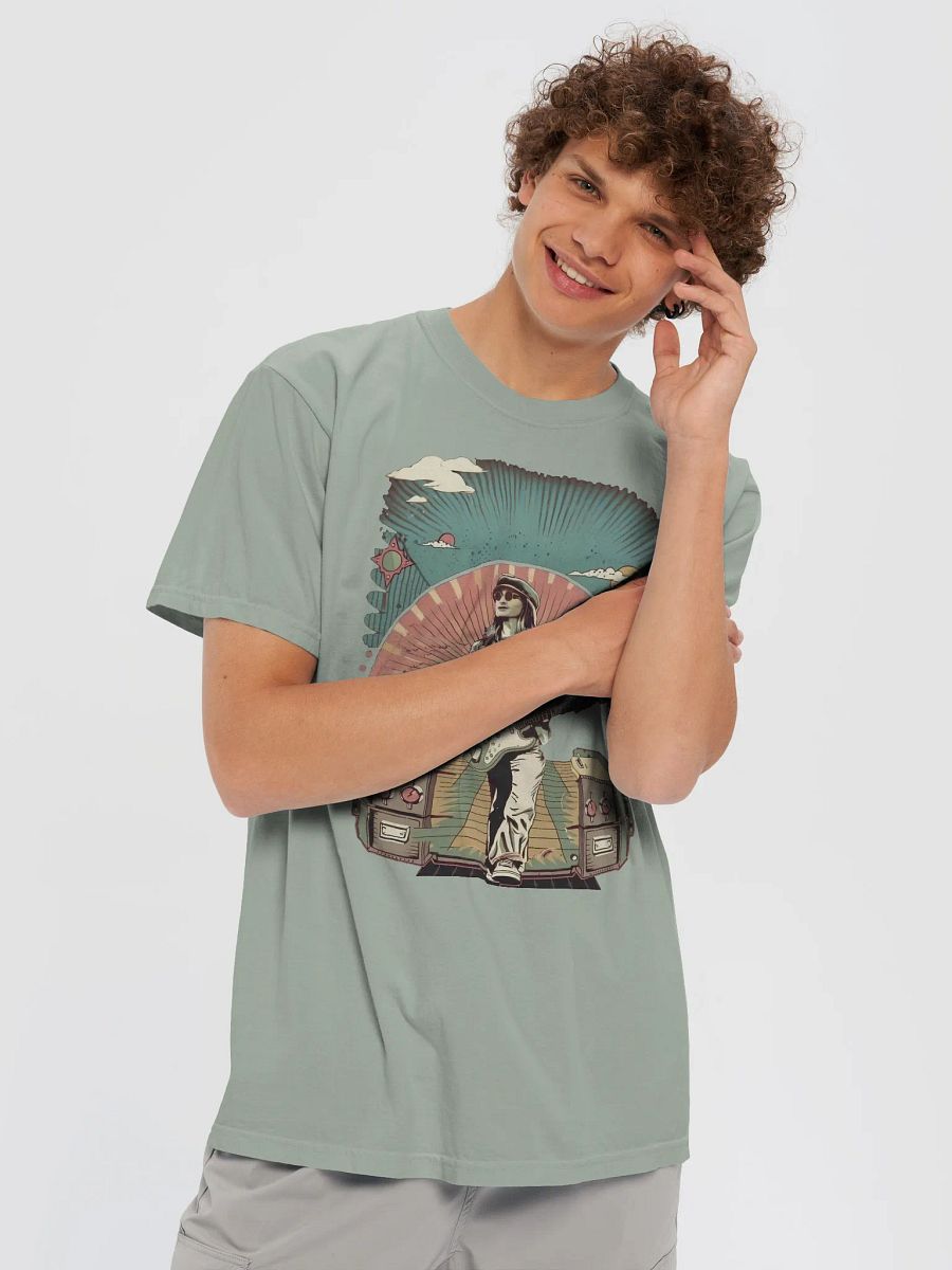 Vintage 70's Style Guitarist Unisex Soft T-Shirt product image (5)