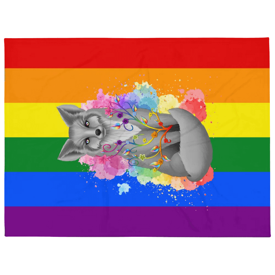 Rainbow Pride Fox Blanket (2023) product image (1)
