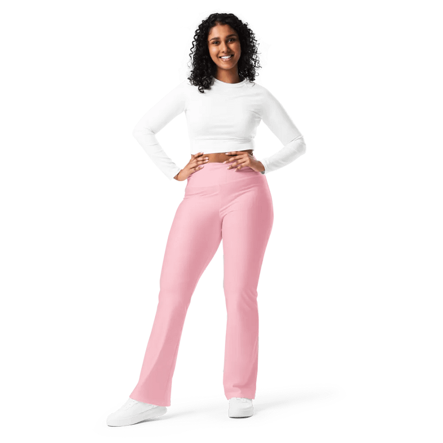 Plain Color Pink Flare Leggings product image (1)