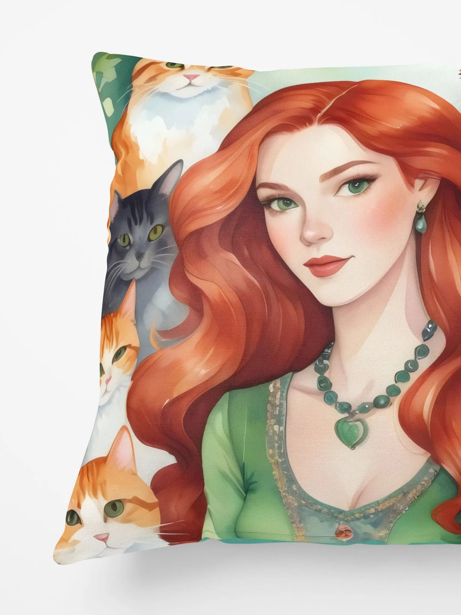 Red Cat Lady Pillow product image (5)