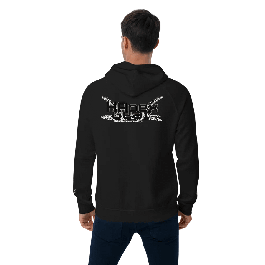 Unisex Eco Raglan Hoodie - Black HApex Gear Black Logo product image (5)