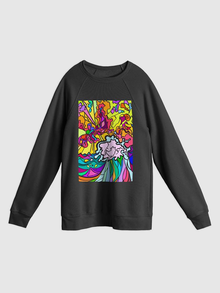 Vibrant Swirls Unisex Raglan Sweatshirt - Wave at Sunset product image (4)