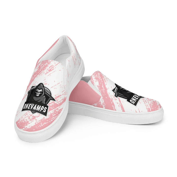 Women's Slip-On Canvas Shoes OneVamps Pink-White product image (1)